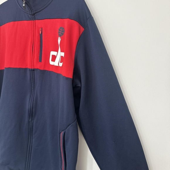 Washington Wizards Jacket Mens Large Blue Red NBA Basketball ClimaWarm Adidas - Picture 10 of 16